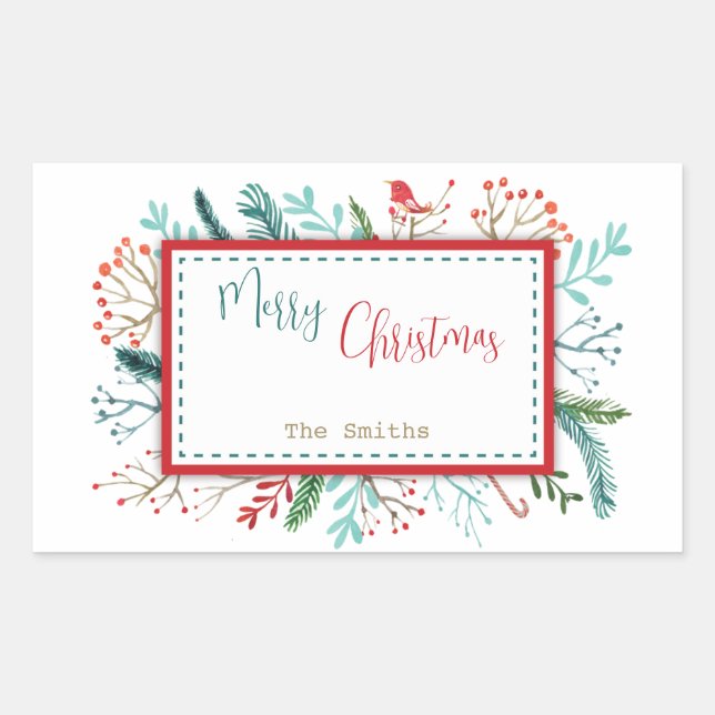 Natural Rustic Christmas  Sticker (Front)