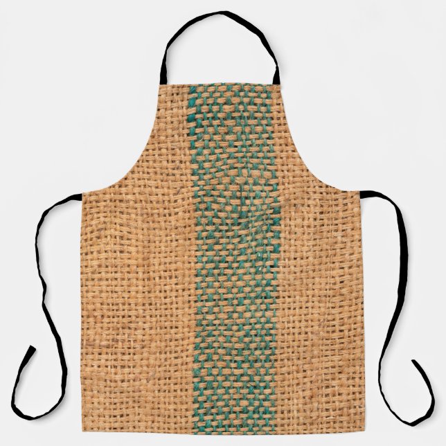 Natural sackcloth brown color textured and backgro apron (Front)