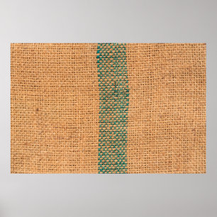 Natural sackcloth brown colour textured and backgr poster
