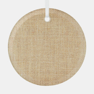 Natural sackcloth, textured background. glass ornament