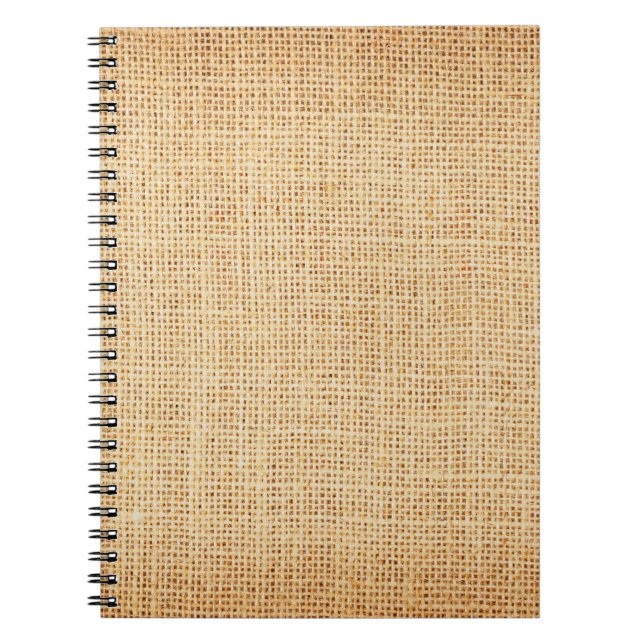 Natural sackcloth, textured background. notebook (Front)