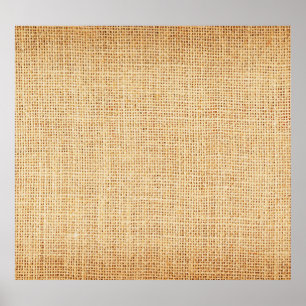Natural sackcloth, textured background. poster