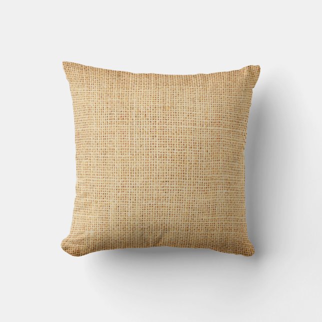 Natural sackcloth, textured background. throw pillow (Front)