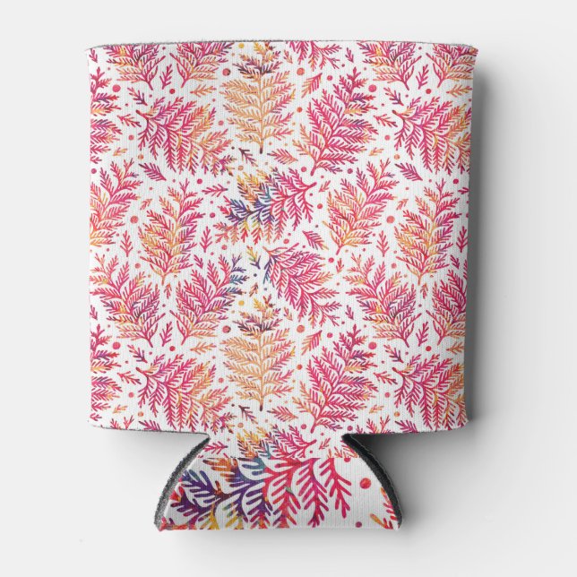 Natural Sketch: Seamless Plant Pattern Can Cooler (Front)