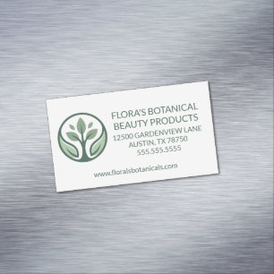 Natural Skincare Beauty Products Green Plant Spa Magnetic Business Card