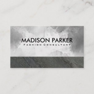 Natural Slate Rock   Grey Watercolor  Business Card