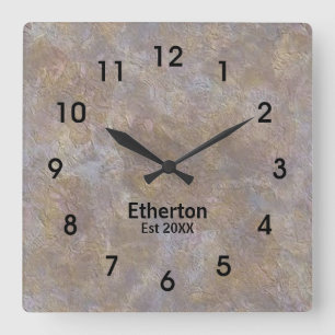 Natural Slate Stone Colours Pattern Acrylic Clock