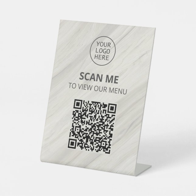 Natural Spa Scan Menu QR Code Pedestal Sign (Front)