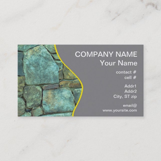 Natural stone exterior wall business card (Front)