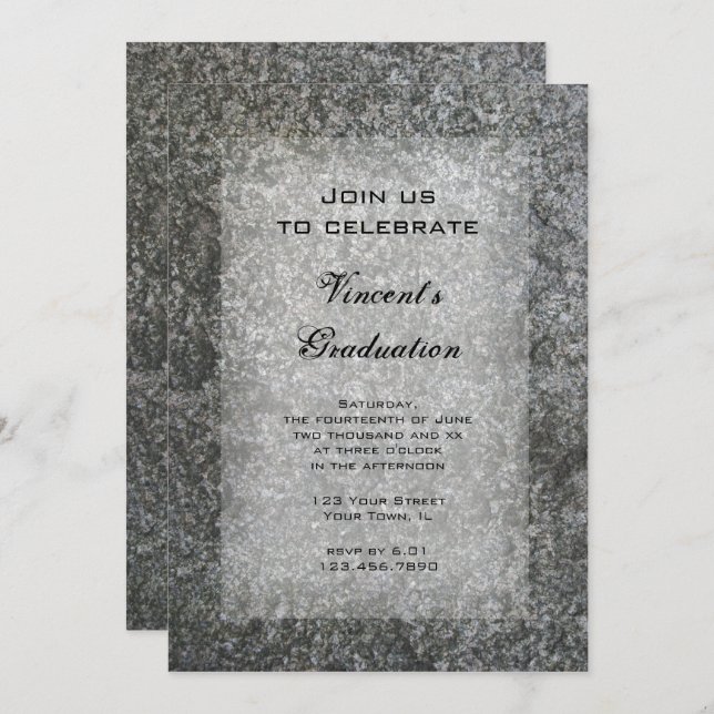 Natural Stone Graduation Party Invitation (Front/Back)