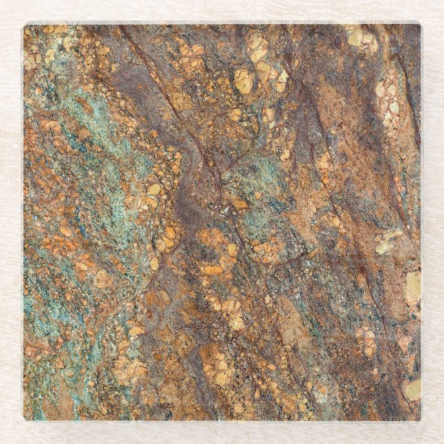Natural Stone Pattern Glass Coaster (Front)