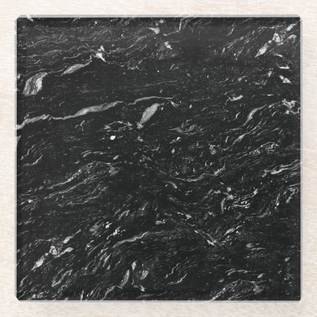 Natural Stone Pattern Glass Coaster (Front)