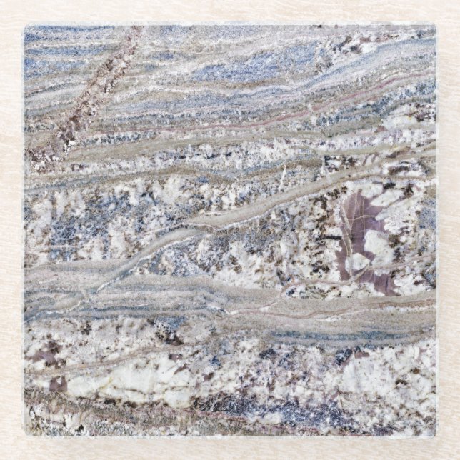 Natural Stone Pattern Glass Coaster (Front)