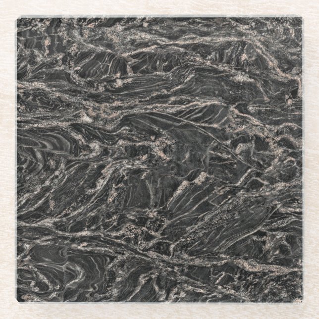 Natural Stone Pattern Glass Coaster (Front)
