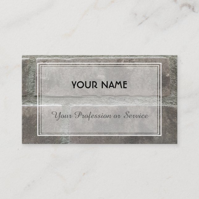 Natural stone rocks mineral brickwall design busin business card (Front)