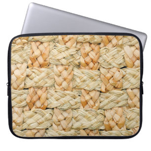 natural straw texture laptop sleeve