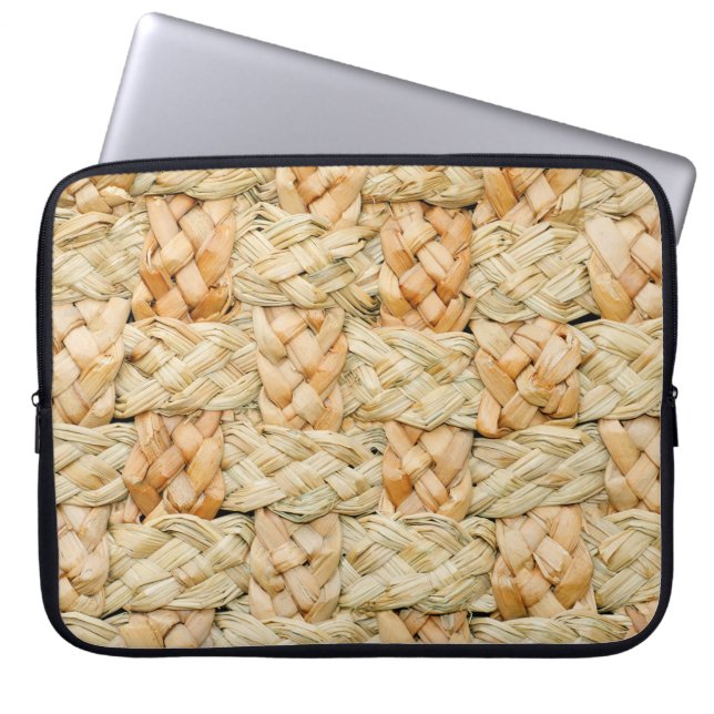 natural straw texture  laptop sleeve (Front)