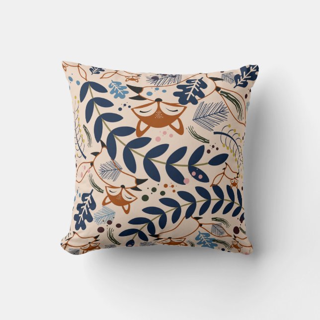 Natural stylized decorative  throw pillow (Front)