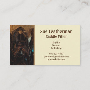 Natural/Tan Equestrian Horse Saddle Fitter Business Card