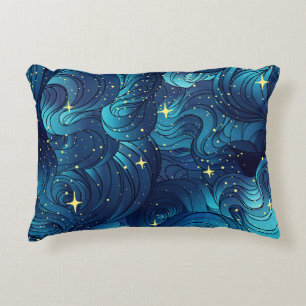 Natural texture. Decorative hand drawn doodle orna Accent Pillow