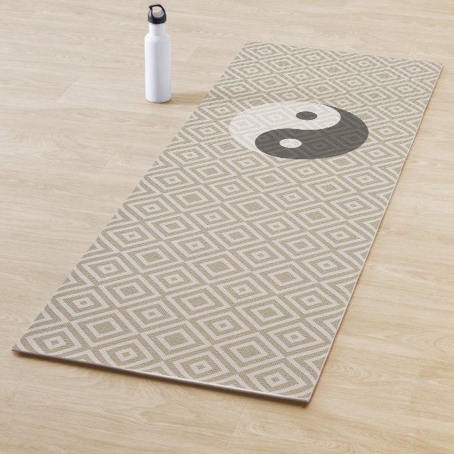 Natural texture Yin Yang Boho Style Yoga Mat (In Situ)