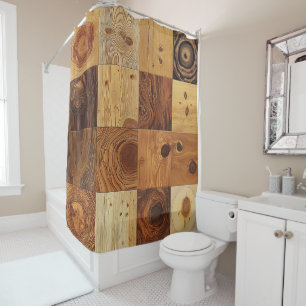 Natural Timber Shower Curtain