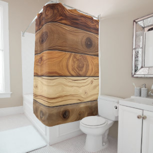 Natural Timber Shower Curtain