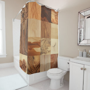 Natural Timber Shower Curtain