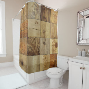 Natural Timber Shower Curtain