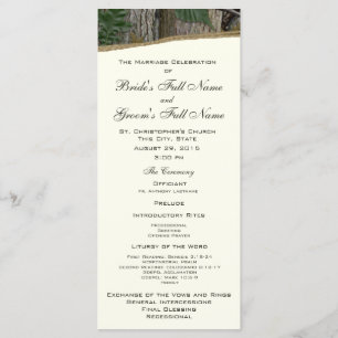 Natural Tree and Leave Camo Wedding Program