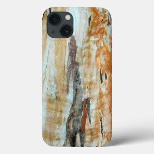 Natural tree bark colourful orange and grey pictur iPhone 13 case
