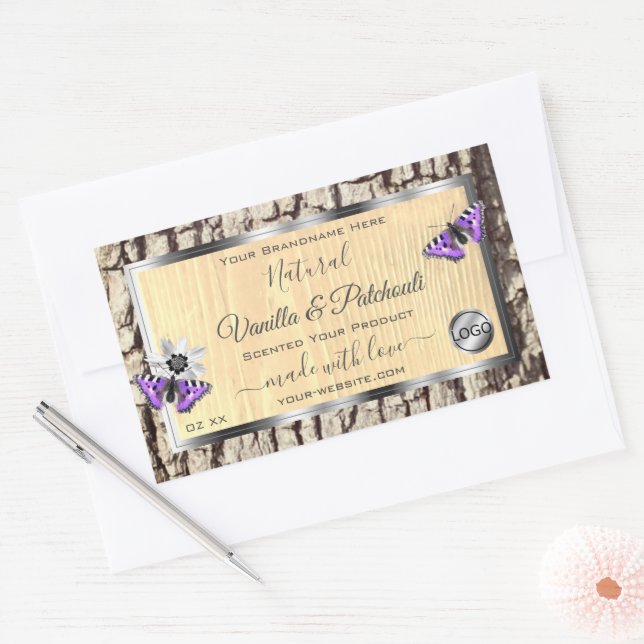 Natural Tree Bark Wood Grain Product Labels Logo (Envelope)