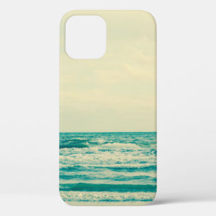 Natural tropical sea and beach with windy wave in  iPhone 12 case