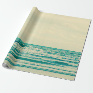 Natural tropical sea and beach with windy wave in wrapping paper