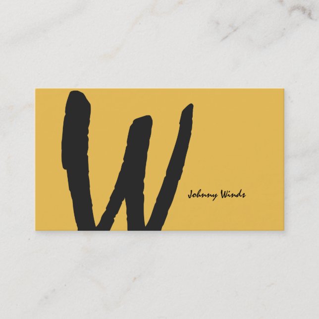 Natural Type Monogram Business Card (Front)