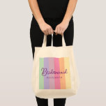 Natural Wedding Bridesmaid Gifts Womens Colourful Tote Bag<br><div class="desc">Handwritten Script Text Name Elegant Modern Template Womens Bridesmaid Wedding Bachelorette Gifts Natural & Colourful Grocery Tote Bag.</div>