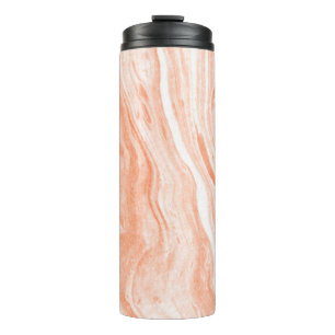 Natural White And Orange Spotted Marble Thermal Tumbler