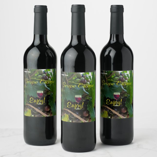 Natural Wine Grapes Wine Label (Bottles)