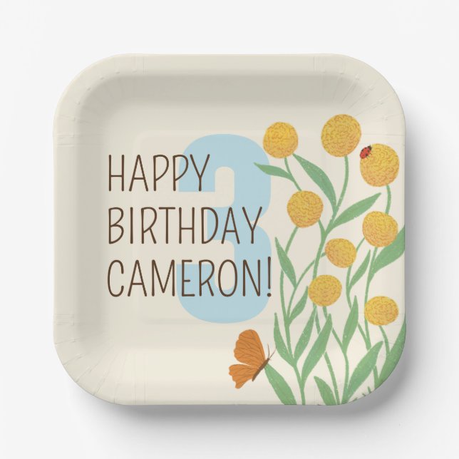 Natural Wonder Birthday Party Paper Plate (Front)