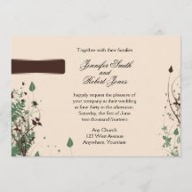 Natural Wonder in Ivory and Brown Wedding Invitat
