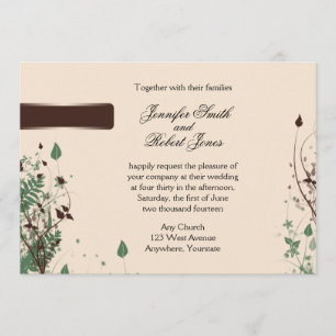 Natural Wonder in Ivory and Brown Wedding Invitat Invitation