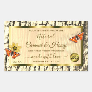 Natural Wood Grain Tree Bark Product Labels Logo