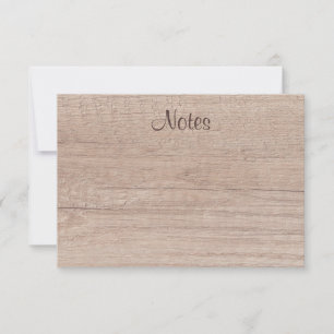 Natural Wood Look Calligraphed Script Elegant Card
