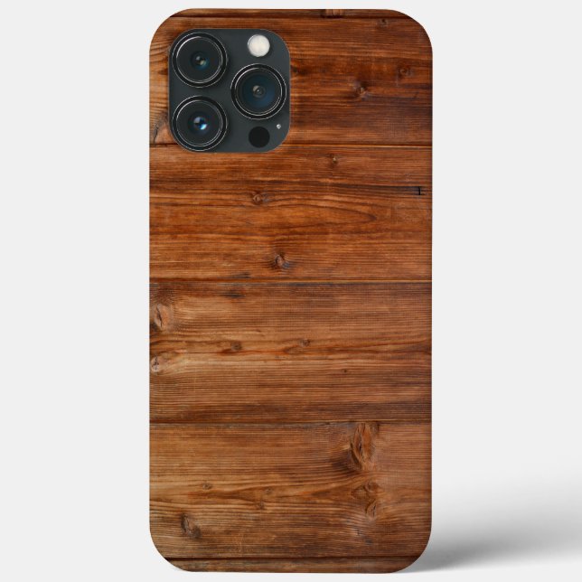 Natural Wooden Design iPhone 13 Pro Max Case (Back)