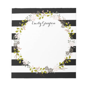 Natural Woodland Floral Personalized Notepad