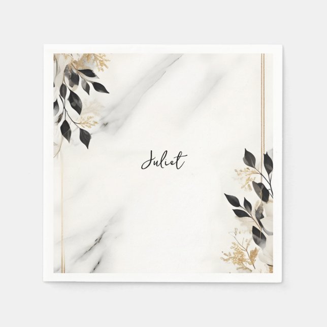 Natural Work Stacked Stone Marble Bridal Shower Napkin (Front)