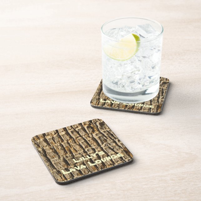 Naturally Cool Surfaces_Palm Tree Bark_personalize Coaster (Right Side)