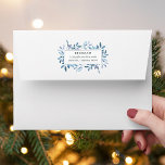 Naturally Joyful Botanical Return Address Envelope<br><div class="desc">Designed to coordinate with our Naturally Joyful holiday collection,  these custom envelopes are printed with your return address on the back flap,  adorned with delicate ice blue botanical leaves and tiny white berries.</div>