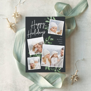 Naturally Joyful Christmas Photo Collage Holiday Card