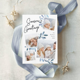 Naturally Joyful Christmas Photo Collage Holiday Card